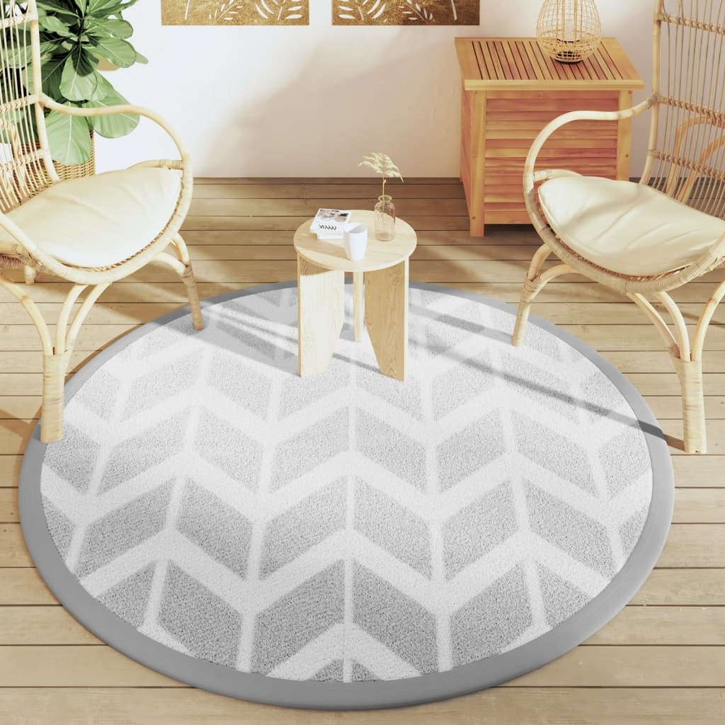 vidaXL Buitenkleed ARAKIL Ø160 cm polypropeen grijs