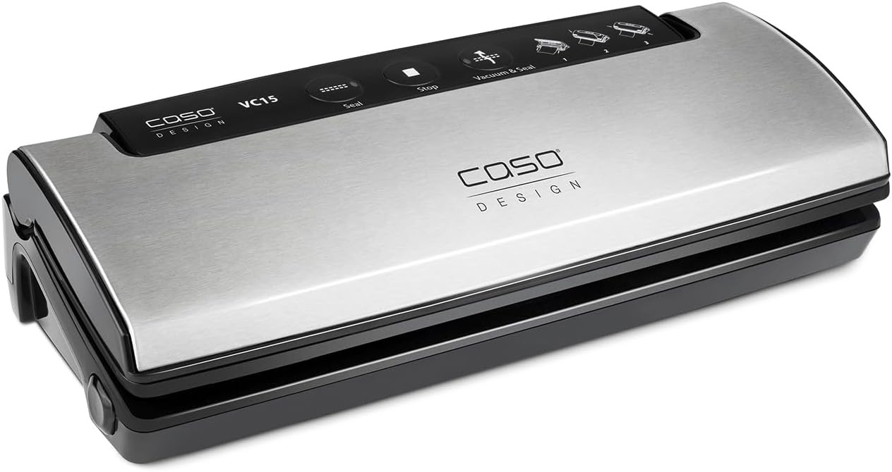 CASO VC15 Vacuümmachine, zeer goed, levensmiddelen blijven vacuüm tot 8 x langer vers, aparte lasfunctie, incl. 10 gratis professionele foliezakken