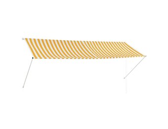 vidaXL Luifel uittrekbaar 350x150 cm geel en wit