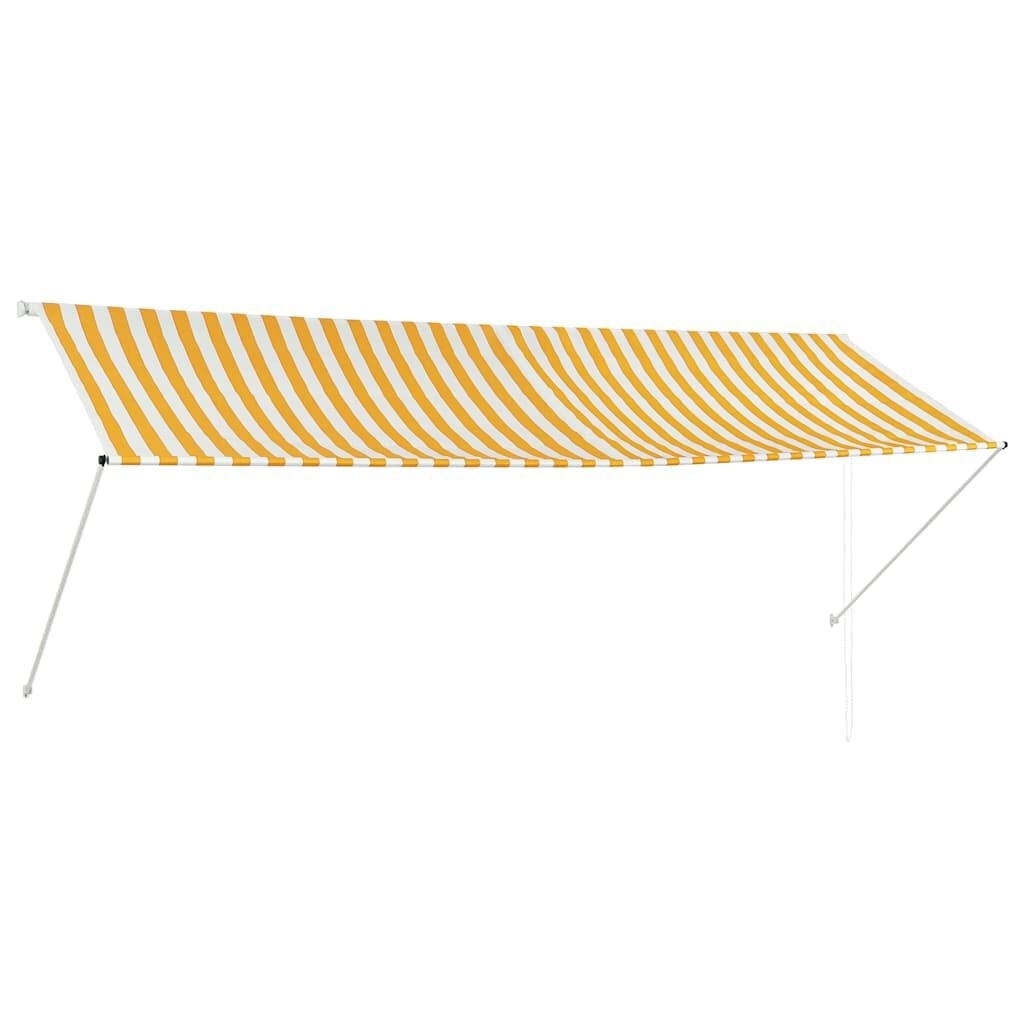 vidaXL Luifel uittrekbaar 350x150 cm geel en wit