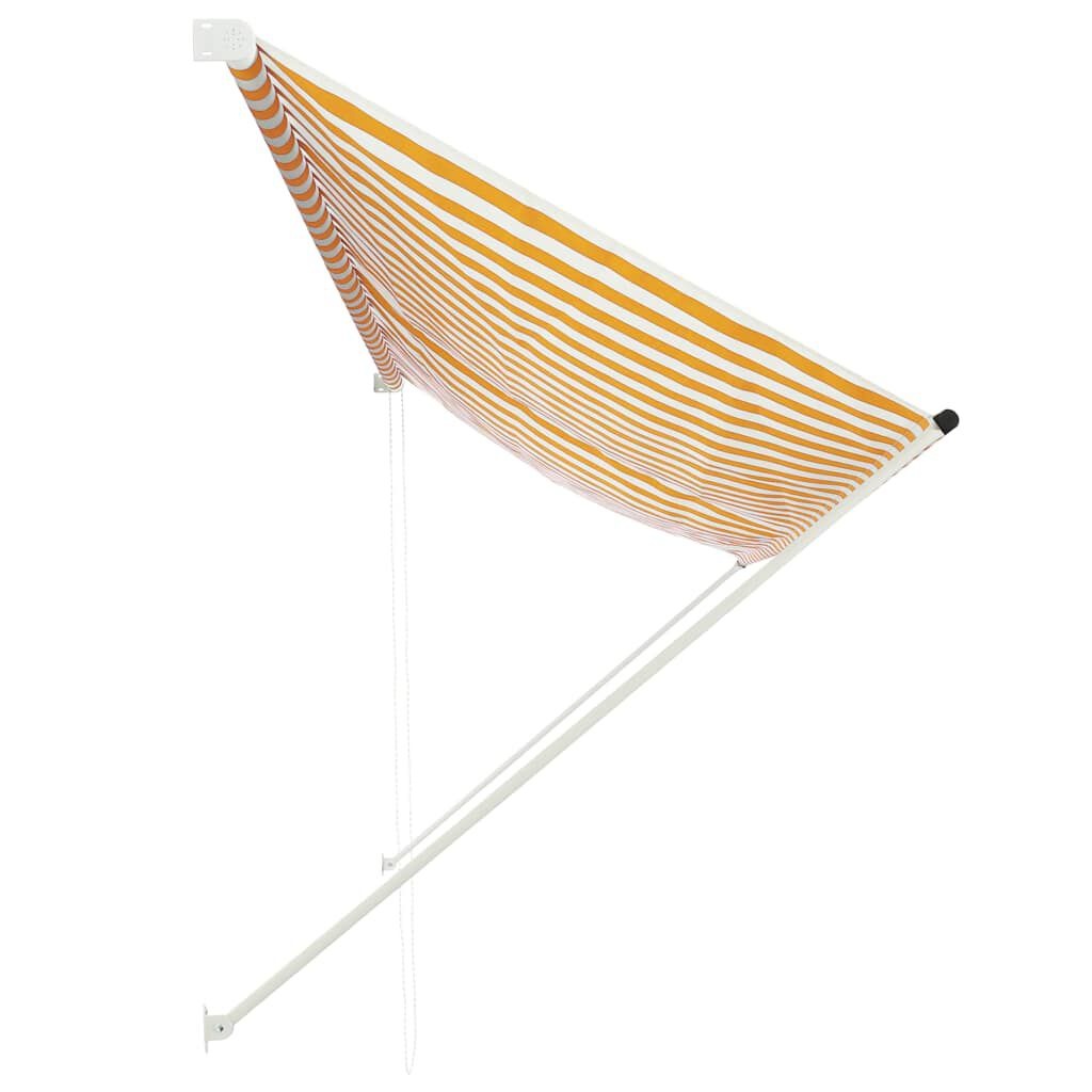 vidaXL Luifel uittrekbaar 350x150 cm geel en wit