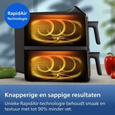 Philips Dubbele Airfryer 4000 10L - 2 maaltijden met RapidAir