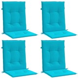 vidaXL Stoelkussens 4 st lage rug stof turquoise