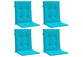 4 Turquoise Stoelkussens - Lage Rug - Stof - 53% Korting