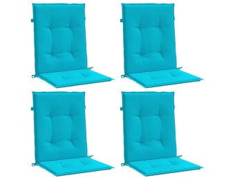 vidaXL Stoelkussens 4 st lage rug stof turquoise