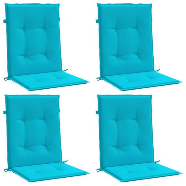 vidaXL Stoelkussens 4 st lage rug stof turquoise