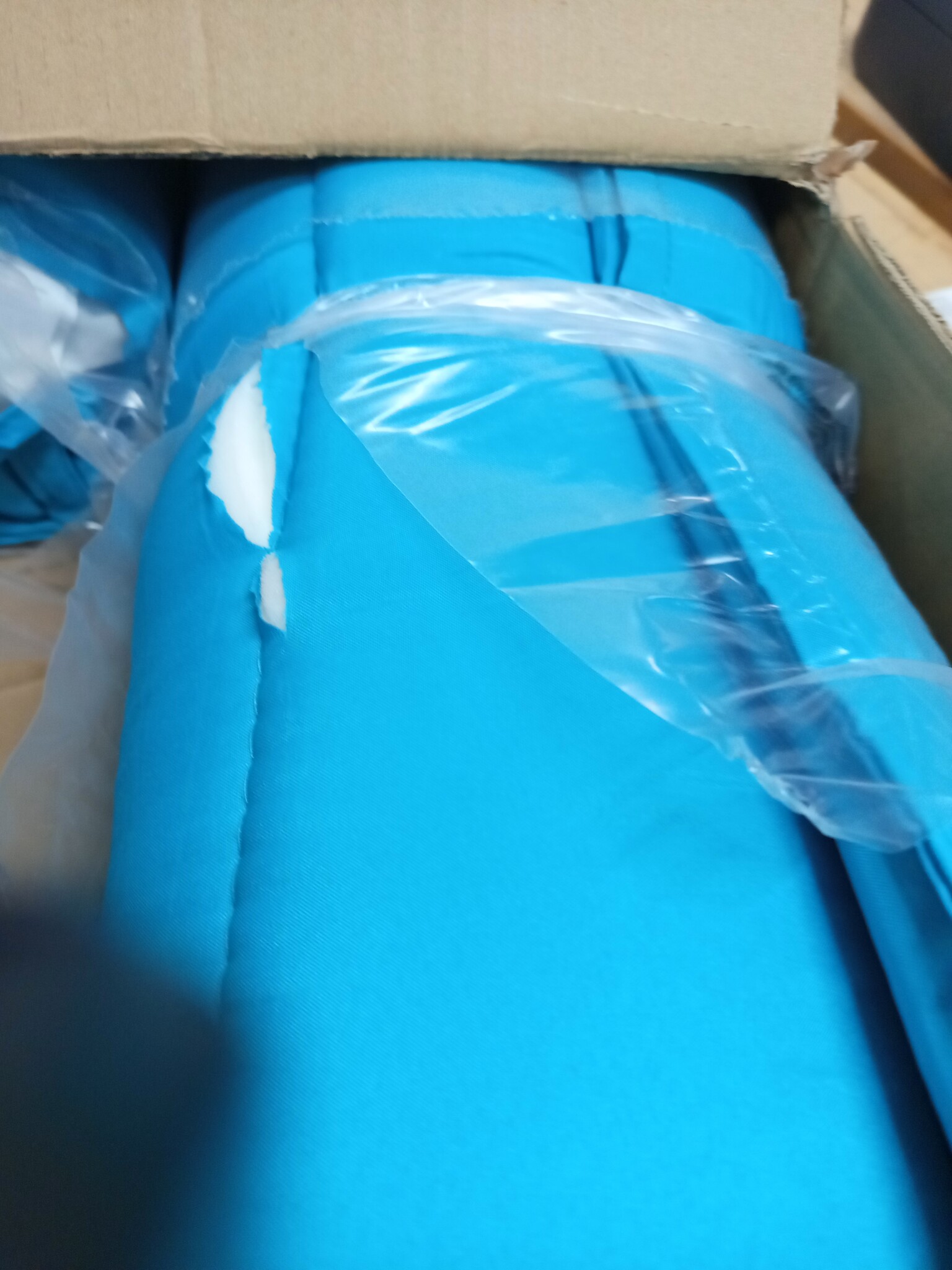 vidaXL Stoelkussens 4 st lage rug stof turquoise