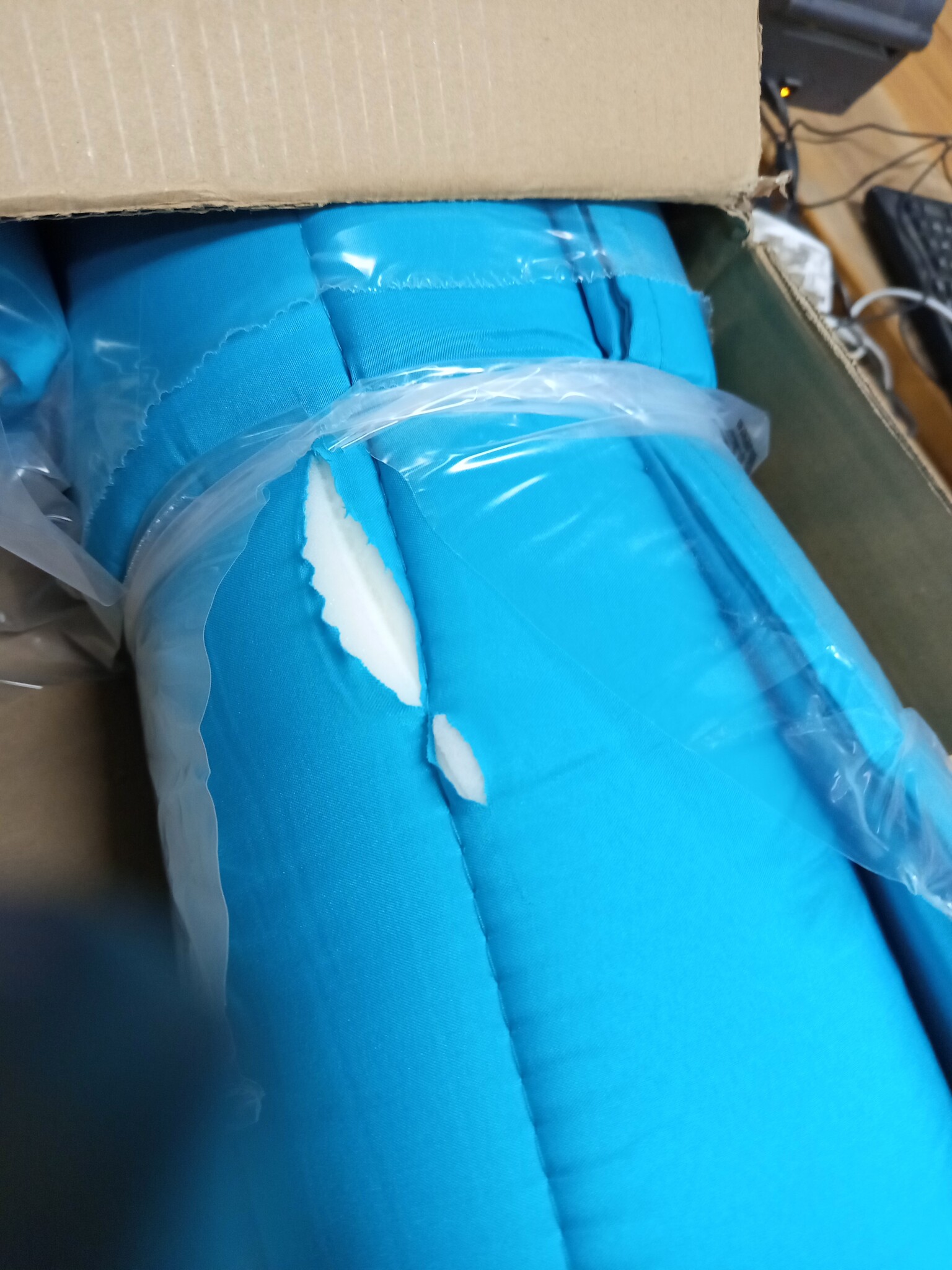 vidaXL Stoelkussens 4 st lage rug stof turquoise