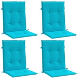 vidaXL Stoelkussens 4 st lage rug stof turquoise