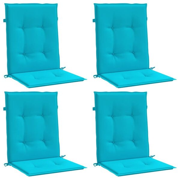vidaXL Stoelkussens 4 st lage rug stof turquoise