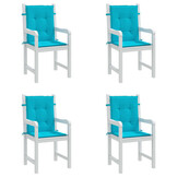 vidaXL Stoelkussens 4 st lage rug stof turquoise