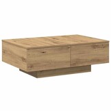 vidaXL Salontafel 90x60x31 cm bewerkt hout artisanaal eikenkleurig