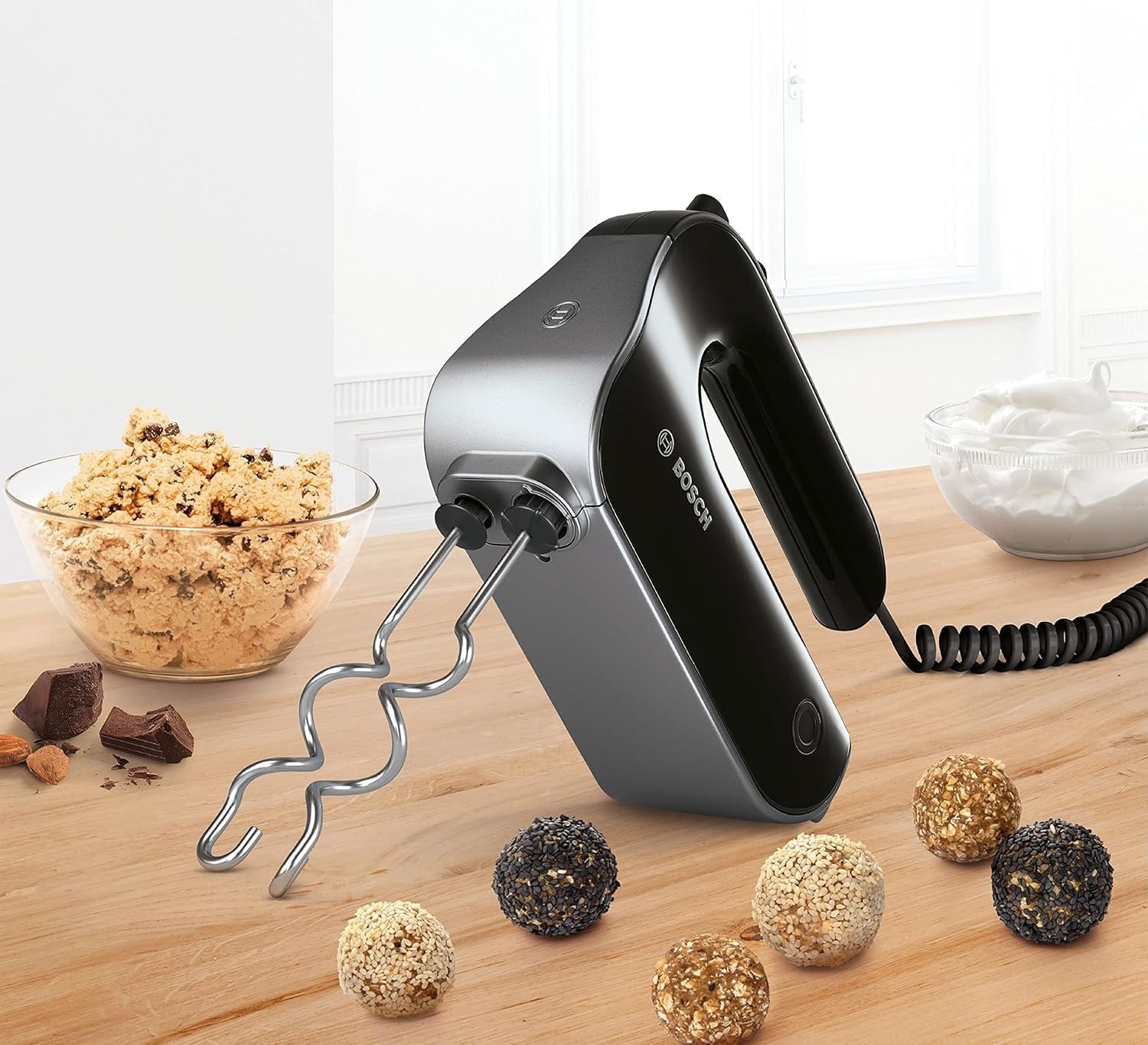 Bosch Styline Handmixer - 850 Watt - Zwart - Inclusief hakmolen en mengvoet