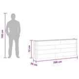 vidaXL Verhoogde plantenbak Bruin 200 x 30 x 72 cm WPC en Aluminium