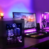 HCK 48L Cyberpunk Bierkoelkast met Moderne RGB Verlichting, Mini Koelkast met Glazen Deur, Dranken Koelkast Gaming Koelkasten, 0-15°C Regeling, voor Slaapkamers, Gaming Room, Feesten, Zwart - Maat Cyberpunk 48L