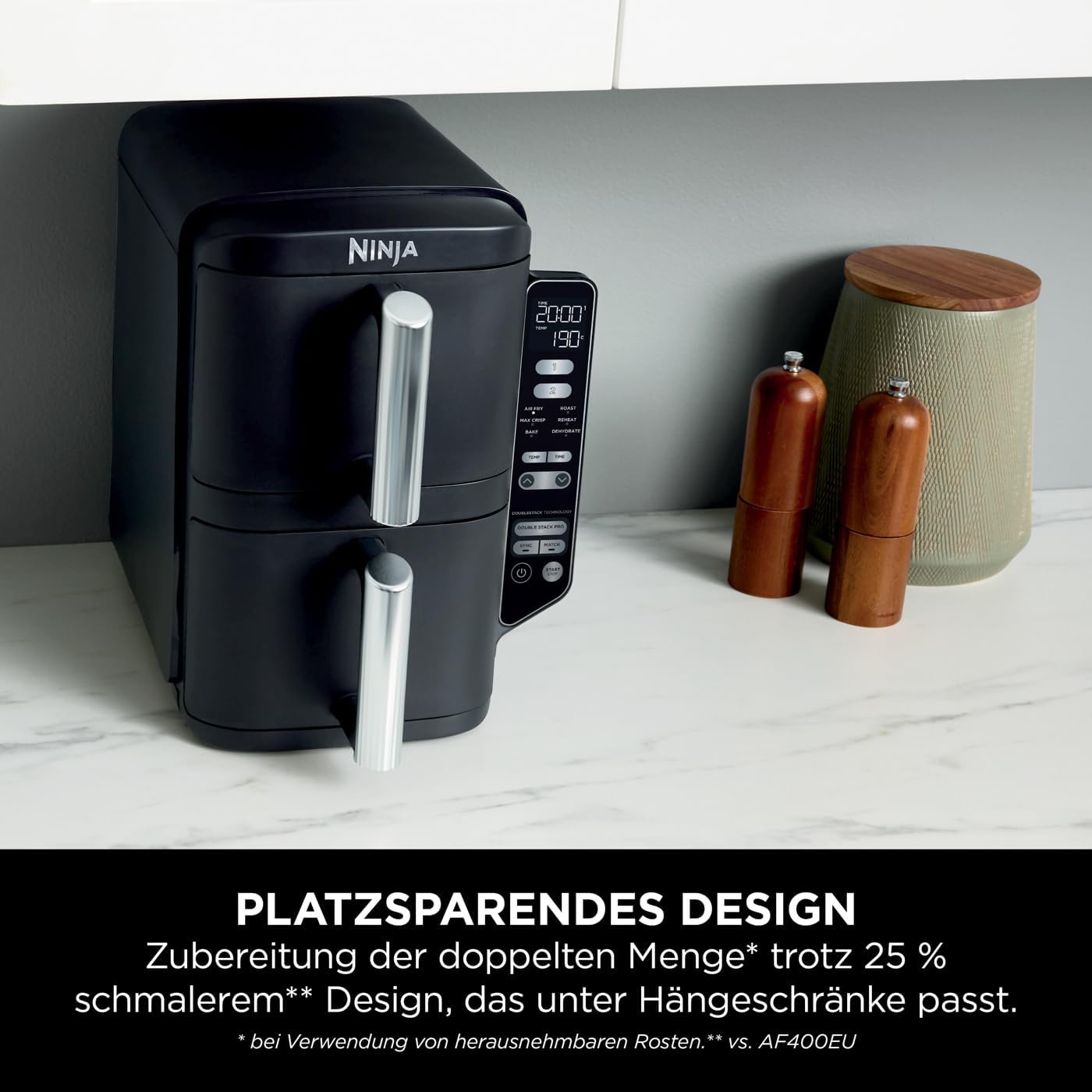 Ninja Double Stack Heißluftfritteuse 7,6 liter - Zwarte Airfryer met dubbele lade
