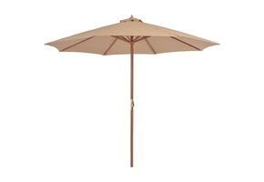 Parasol met Houten Paal 300 cm Taupe - 34% Korting