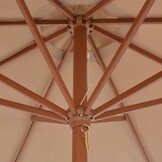 vidaXL Parasol met houten paal 300 cm taupe