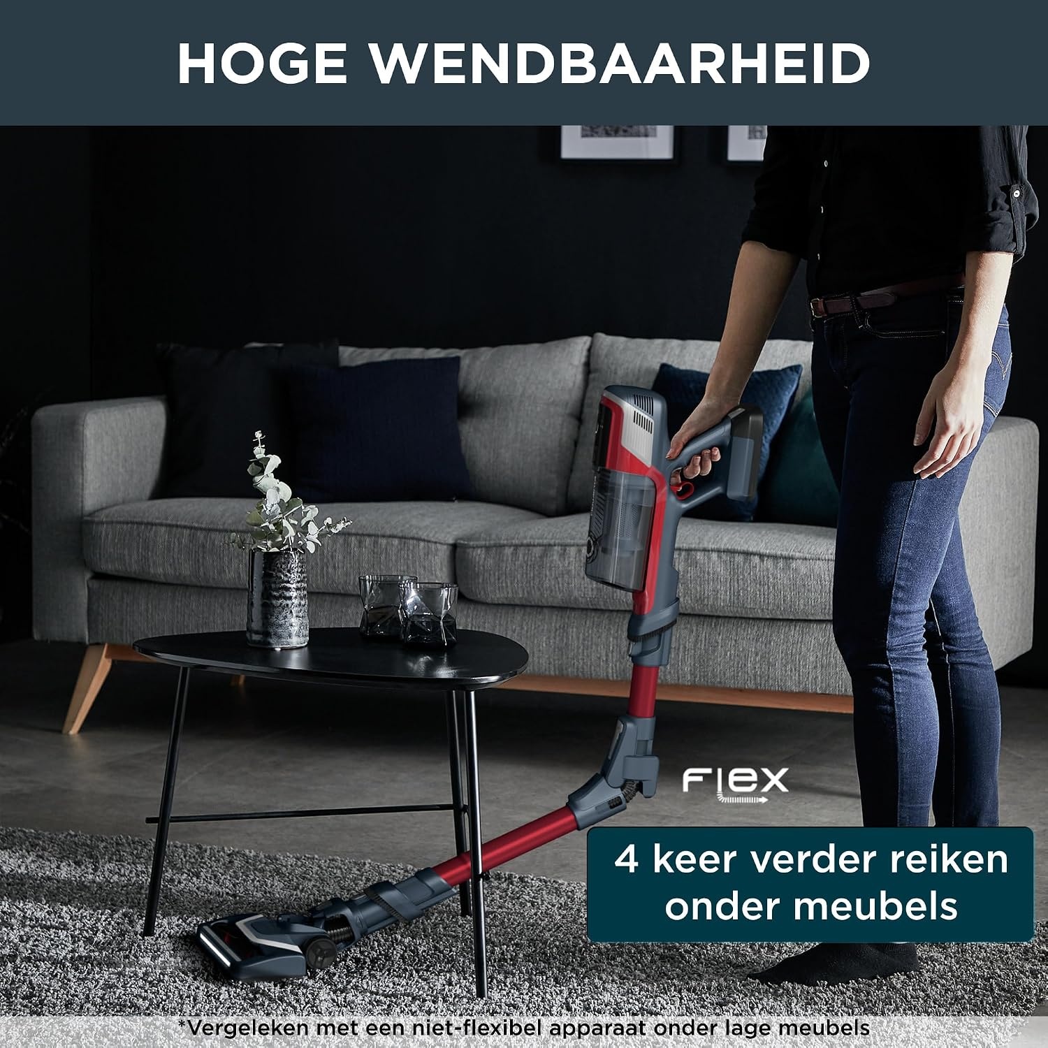 Rowenta XPert 6.60 Smart RH6471WO Draadloze Steelstofzuiger, 100W Motor, Lange Gebruiksduur, Smart App Bediening, HEPA Filter, Meerdere Zuigmonden
