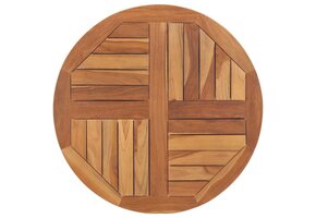 Massief Teakhouten Tafelblad Rond 70 cm - 46% Korting