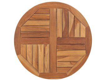 vidaXL Tafelblad rond 2,5 cm 70 cm massief teakhout