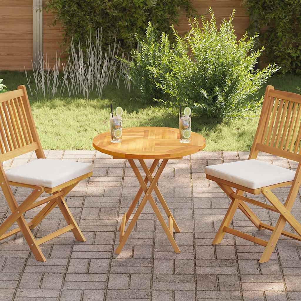 vidaXL Tafelblad rond 2,5 cm 70 cm massief teakhout