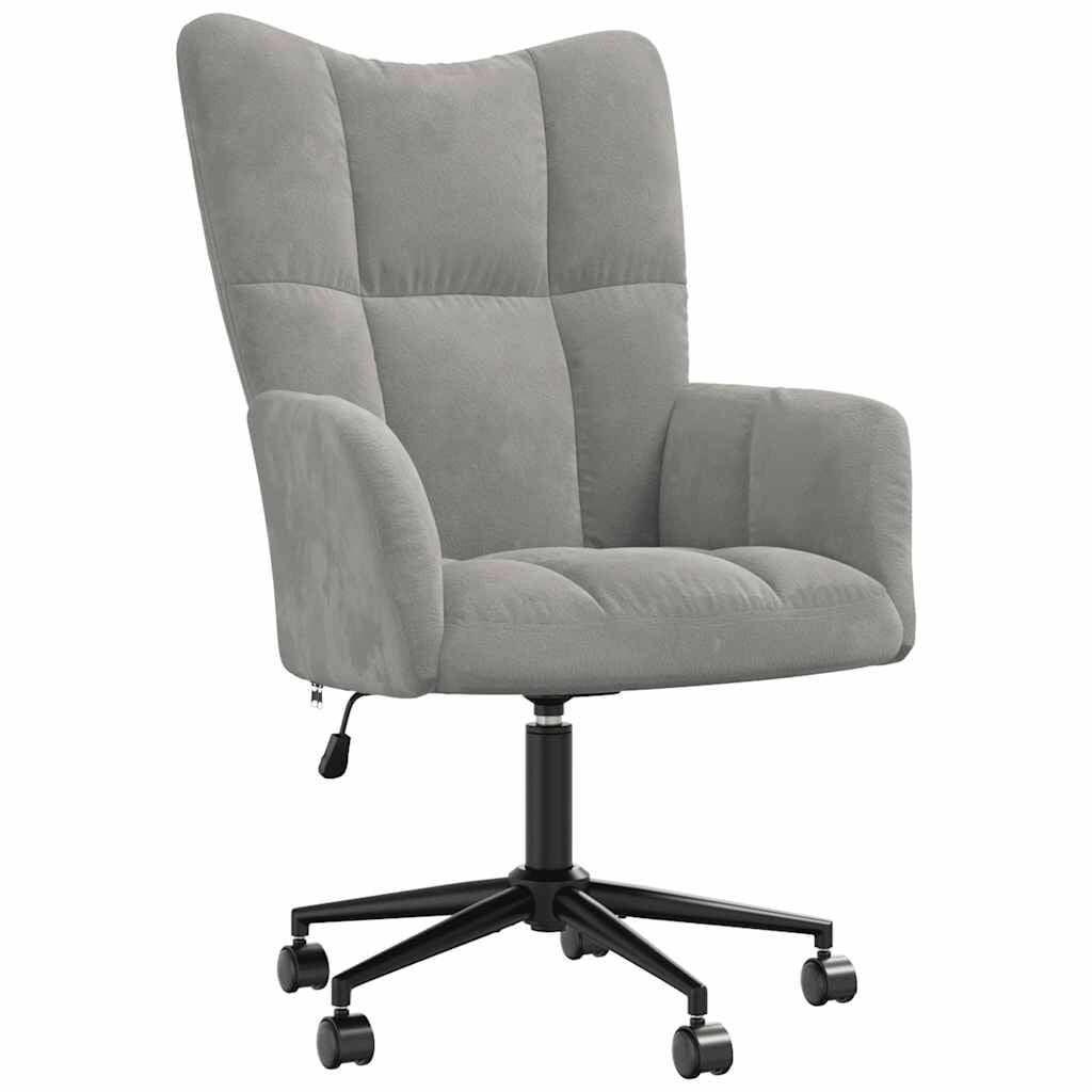 vidaXL Relaxstoel fluweel lichtgrijs