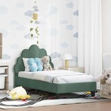 vidaXL Peuterbedframe met hoofdbord Zeegroen 70 x 140 cm Fluweel