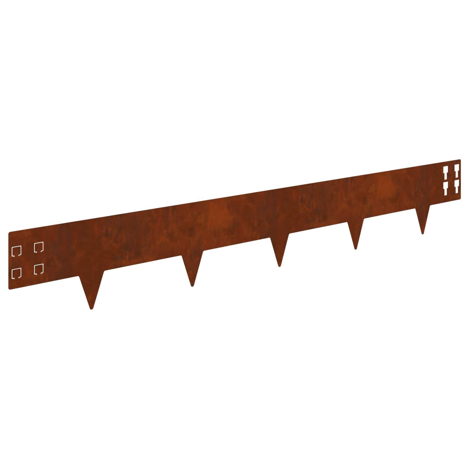 vidaXL Gazonrand 50 st 100 x 15 cm Staal Roestig