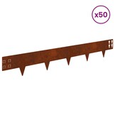 vidaXL Gazonrand 50 st 100 x 15 cm Staal Roestig