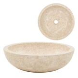 vidaXL Gootsteen 40x12 cm marmer crème