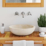 vidaXL Gootsteen 40x12 cm marmer crème