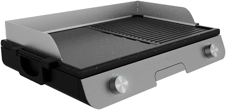 Cecotec PerfectRoast 3000 Elektrische tafelgrill, 3000 W, gemengd kookoppervlak, Rockstone-antiaanbaklaag, regelbare thermostaat, vetopvangbak - Maat PerfectRoast