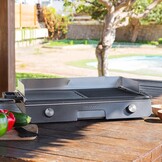 Cecotec PerfectRoast 3000 Elektrische tafelgrill, 3000 W, gemengd kookoppervlak, Rockstone-antiaanbaklaag, regelbare thermostaat, vetopvangbak - Maat PerfectRoast