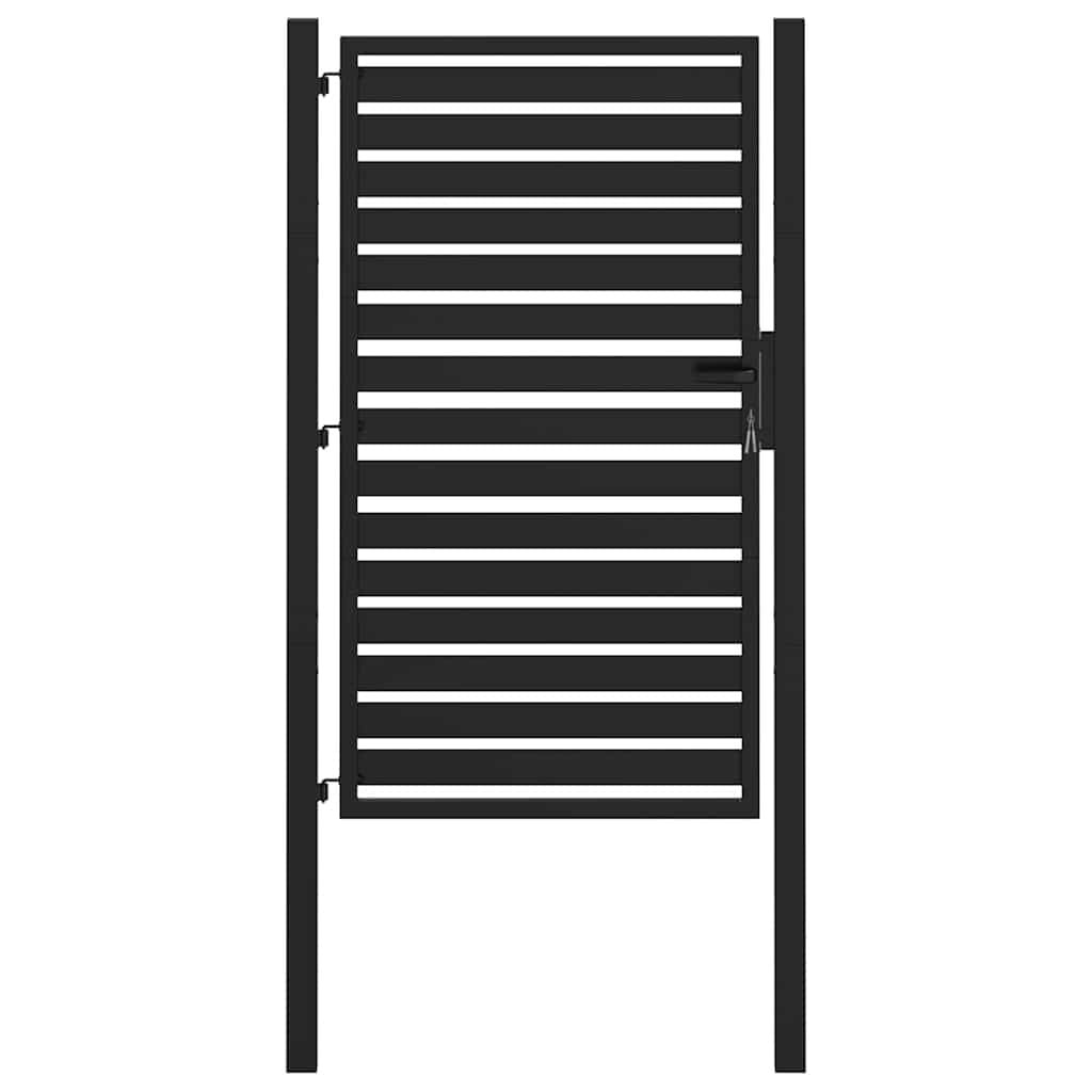 vidaXL Tuinpoort afsluitbaar 100x150 cm aluminium zwart