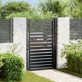 vidaXL Tuinpoort afsluitbaar 100x150 cm aluminium zwart