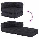 vidaXL Poef modulair 70x70x54 stof antracietkleurig