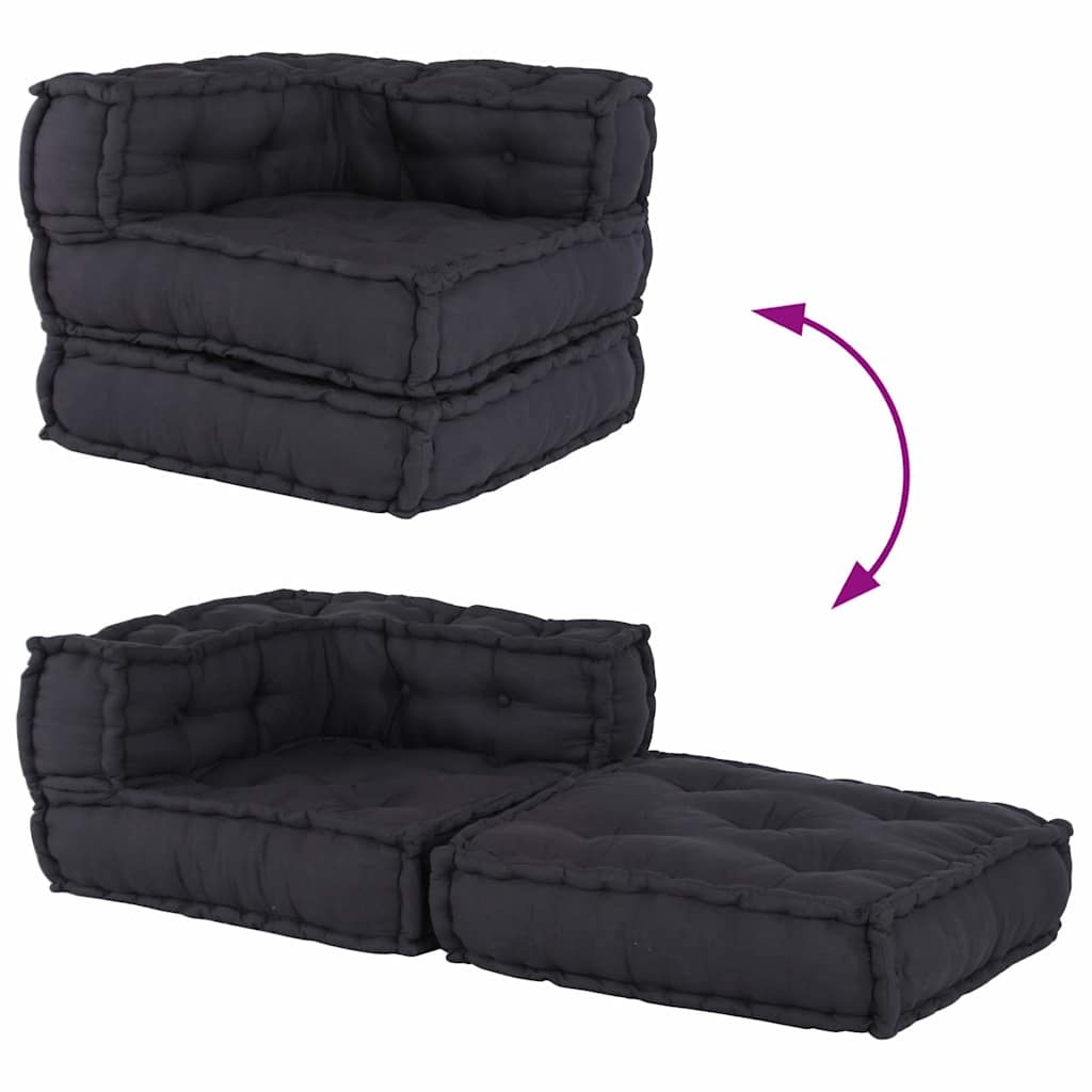 vidaXL Poef modulair 70x70x54 stof antracietkleurig