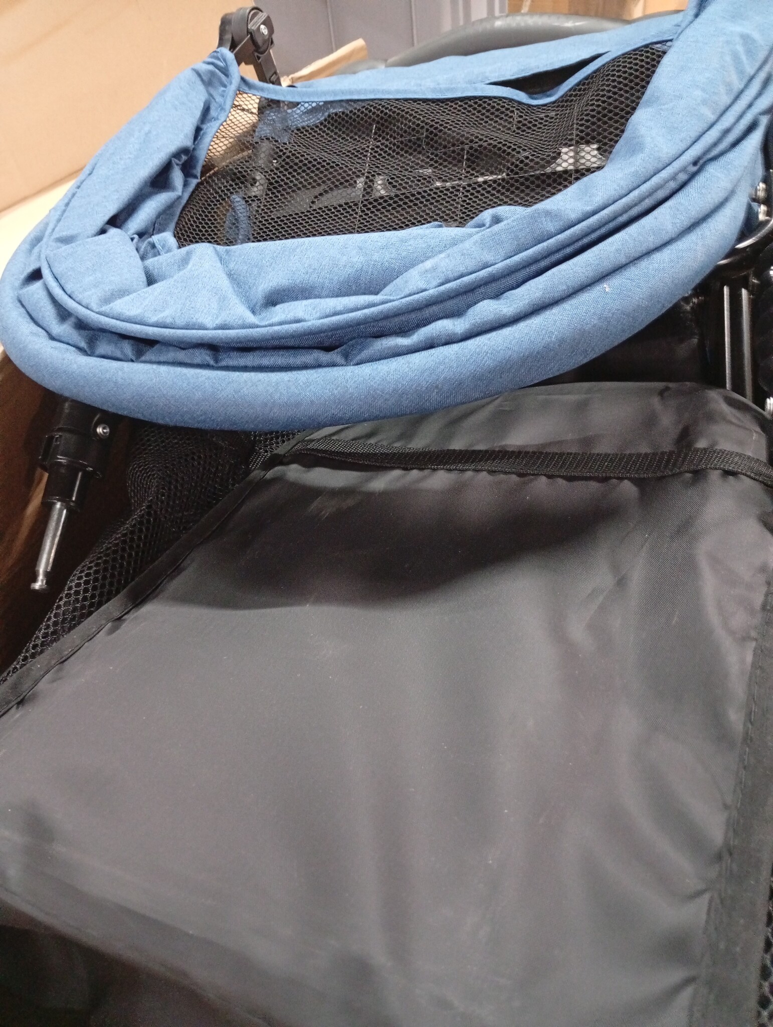 vidaXL Tweelingkinderwagen tandem staal marineblauw