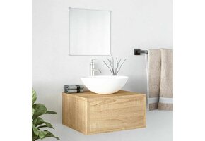 Badkamermeubelset Houten Kast & Spiegel Eikenkleurig - 34% Korting