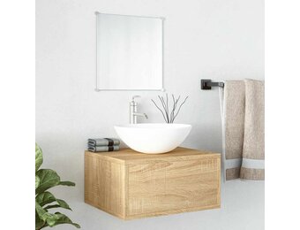 vidaXL 2-delige Badkamermeubelset bewerkt hout eikenkleurig