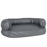 vidaXL Hondenmand met ergonomisch schuim 60x42 cm kunstleer grijs
