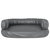 vidaXL Hondenmand met ergonomisch schuim 60x42 cm kunstleer grijs