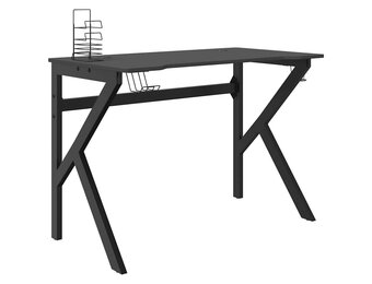 vidaXL Gamingbureau met K-vormige poten 110x60x75 cm zwart