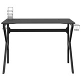 vidaXL Gamingbureau met K-vormige poten 110x60x75 cm zwart