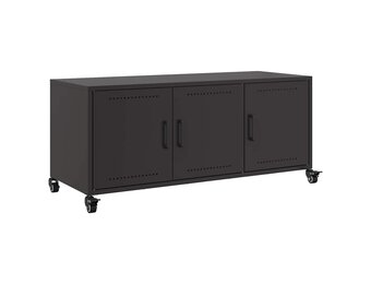 vidaXL Tv-meubel 100,5x39x43,5 cm staal zwart