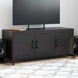 vidaXL Tv-meubel 100,5x39x43,5 cm staal zwart