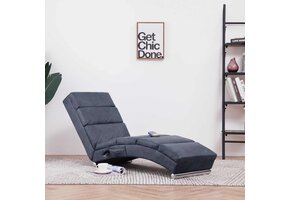 Luxe Massage Chaise Longue Kunstsuède Grijs - 35% Korting