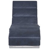 vidaXL Massage chaise longue kunstsuède grijs