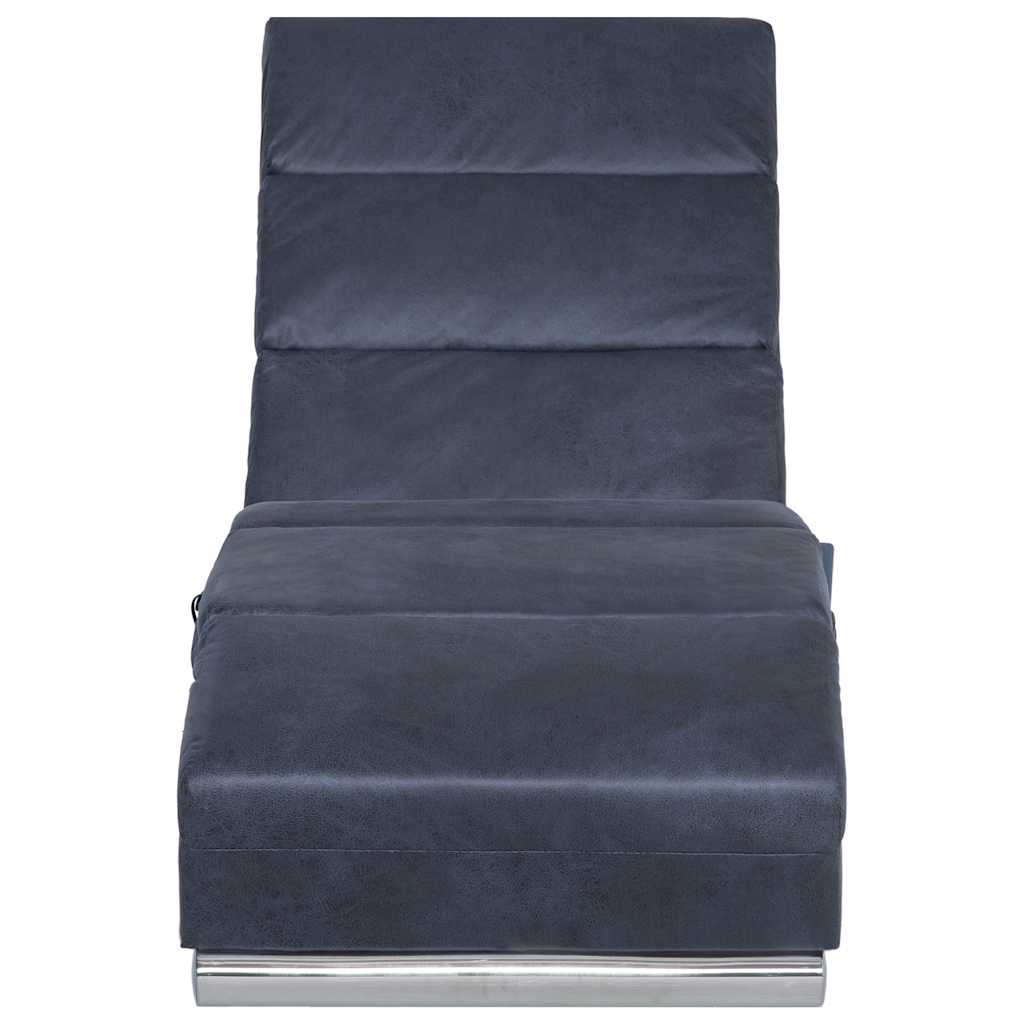 vidaXL Massage chaise longue kunstsuède grijs